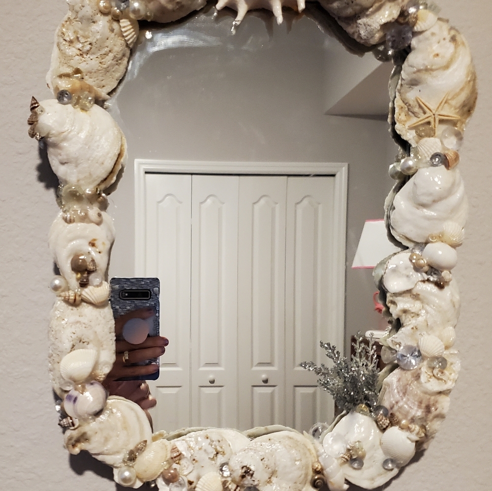 Oyster shell mirror